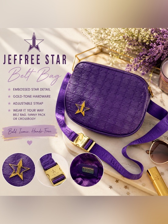 Jeffree Star Handbags - Jeffree Star Purple Star Embossed Belt Bag Fanny Pack Crossbody